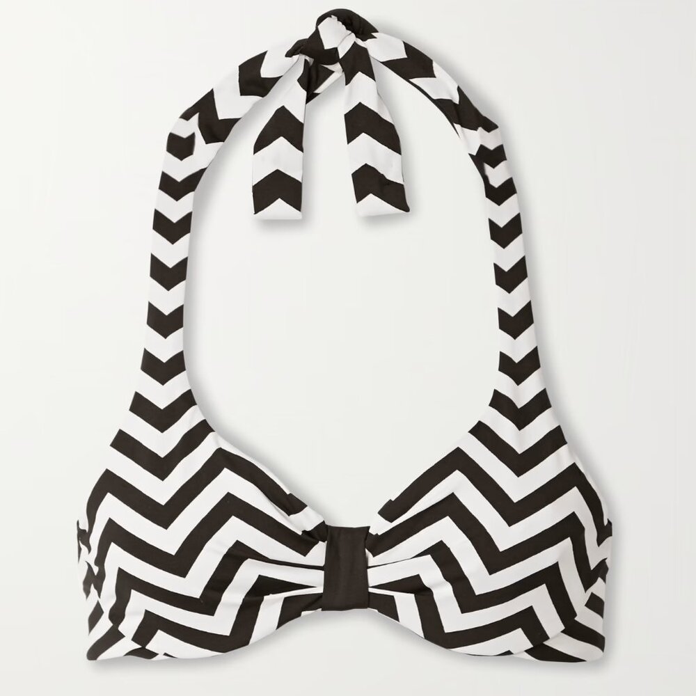 MaxMara Allegra Chevron Patterned Bikini Top S